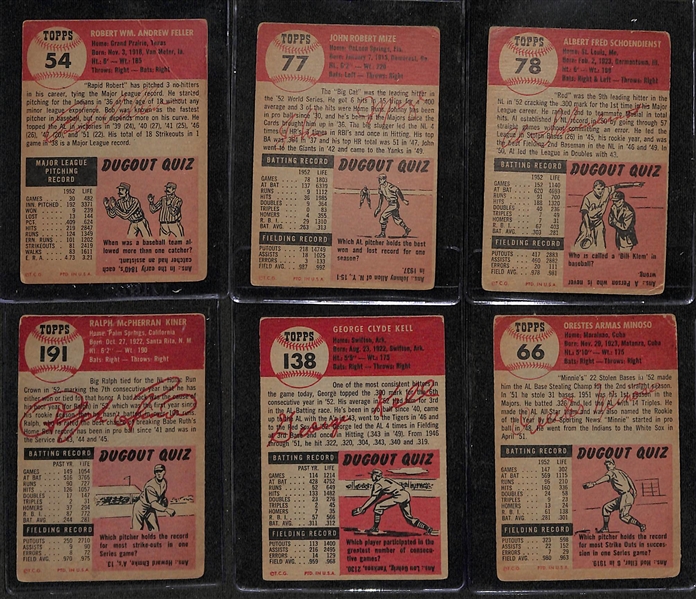 Lot of (112) 1953 Topps Baseball Cards w. Bob Feller