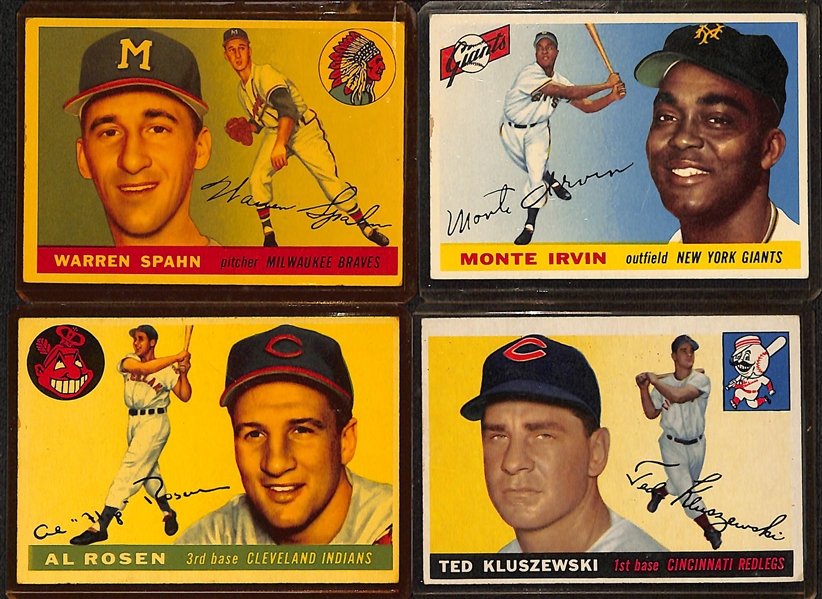  Lot of (149) 1955 Topps Baseball Cards w. Warren Spahn