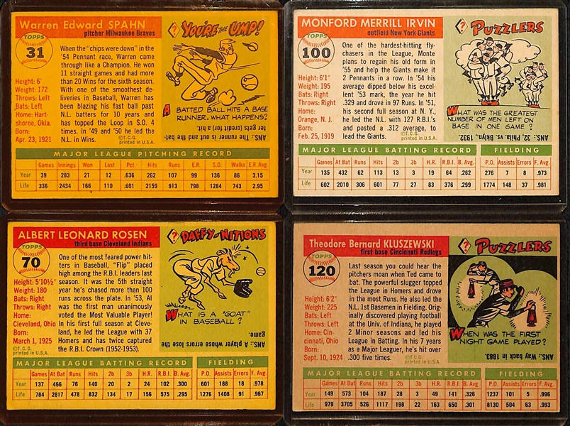  Lot of (149) 1955 Topps Baseball Cards w. Warren Spahn