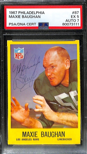 Lot of (4) PSA DNA Authentic 1960s Football Autographs- 1966 Topps Lance Alworth (PSA 3) (9 Auto), 1966 Topps John Hadl (PSA 5) (9 Auto), 1967 Philadelphia Dick LeBeau (PSA 6) (8 Auto), Maxie...