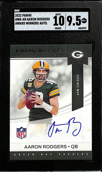 2022 Panini Aaron Rodgers Award Winners Autograph Graded SGC 9.5 (10 Auto) 