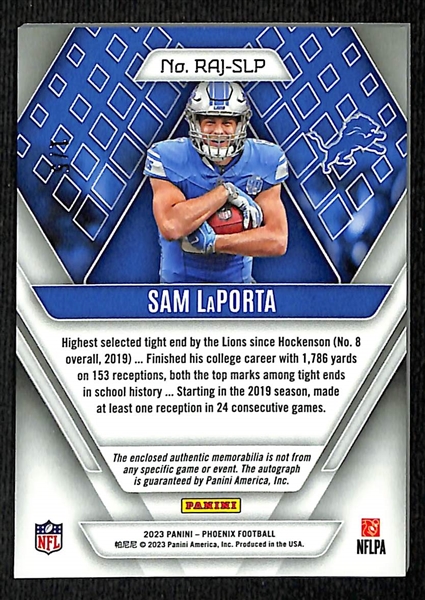 2023 Phoenix Sam Laporta Rookie Tag Patch Autograph (#/5)