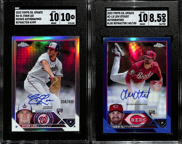  Lot of (8) SGC Graded 2023 Topps Chrome Update Rookie Autographs inc. Garrett Mitchell (SGC 10) (10 Auto), Lenyn Sosa (SGC 10) (10 Auto), +