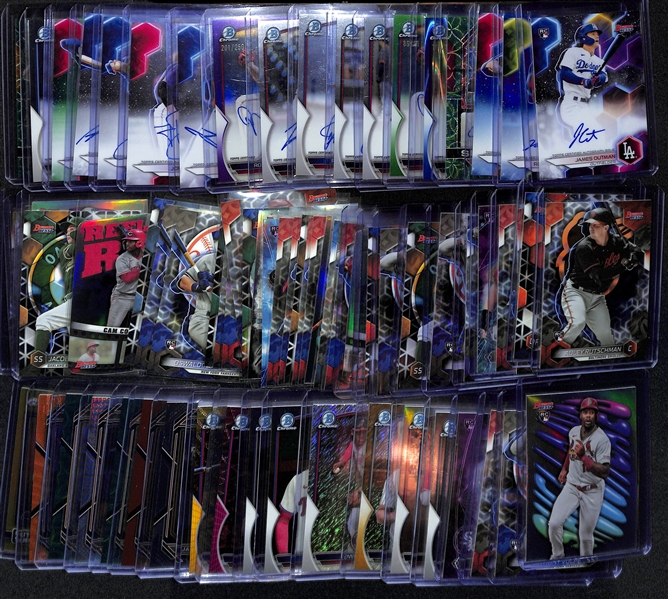 Lot of (70) 2023 Baseball Rookie Cards inc (18) Autographs- James Outman, Roman Anthony (#/150), Brock Jones (#/150), +