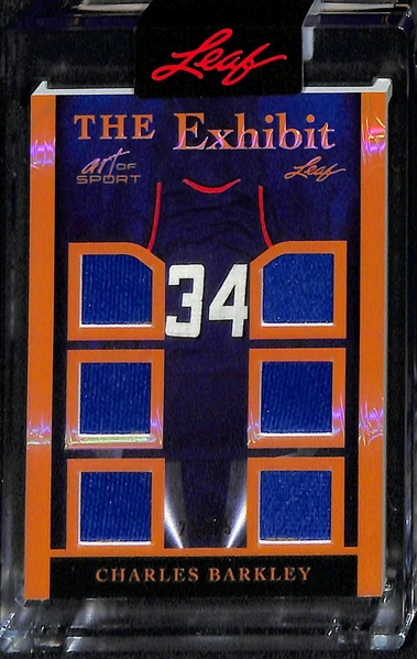 Lot of (4) 2023 Leaf Art of Sport Basketball Jersey Patch Cards inc. Kobe Bryant/Kevin Garnett Dual (#/30), O'Neal/Olajuwon/Ewing/Robinson Quad (#/35),+