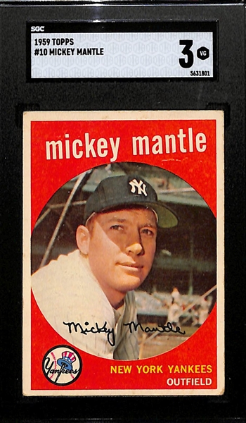 1959 Topps Mickey Mantle #10 Graded SGC 3