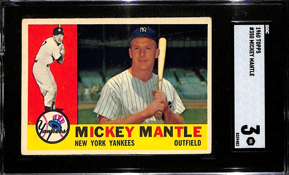 1960 Topps Mickey Mantle #350 Graded SGC 3