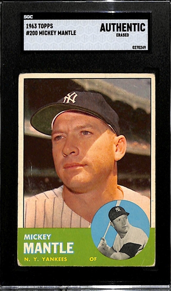 1963 Topps Mickey Mantle #200 Graded SGC Authentic