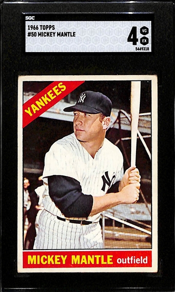 1966 Topps Mickey Mantle #50 Graded SGC 4