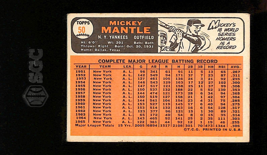 1966 Topps Mickey Mantle #50 Graded SGC 4