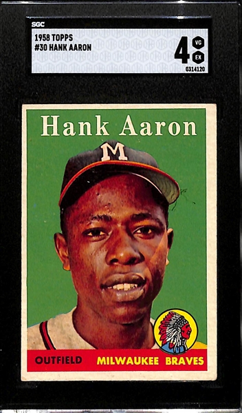 1958 Topps Hank Aaron #30 Graded SGC 4