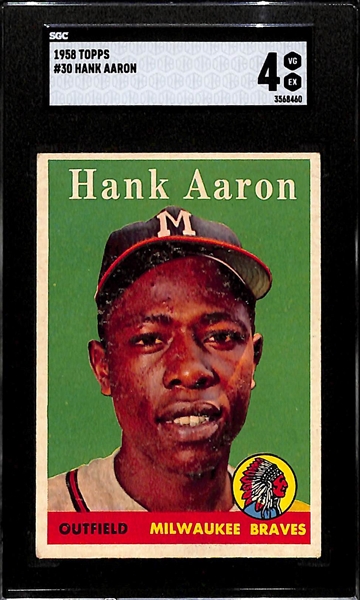 1958 Topps Hank Aaron #30 Graded SGC 4