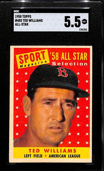 1958 Topps Ted Williams All Star Graded SGC 5.5