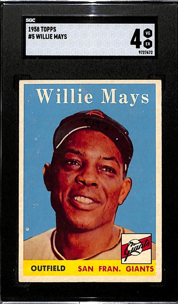 1958 Topps Willie Mays #5 Graded SGC 4