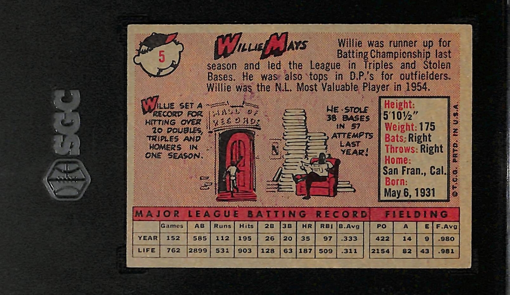 1958 Topps Willie Mays #5 Graded SGC 4