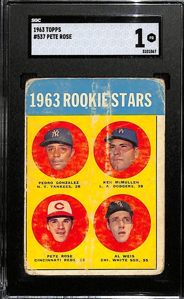 1963 Topps Pete Rose #537 Rookie Graded SGC 1