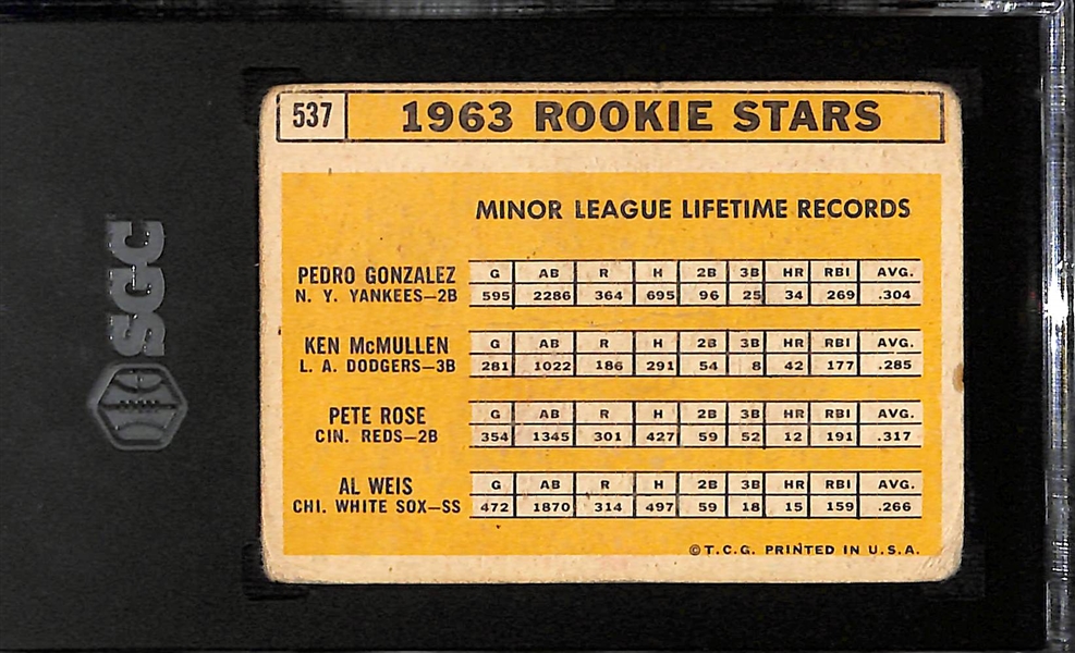 1963 Topps Pete Rose #537 Rookie Graded SGC 1