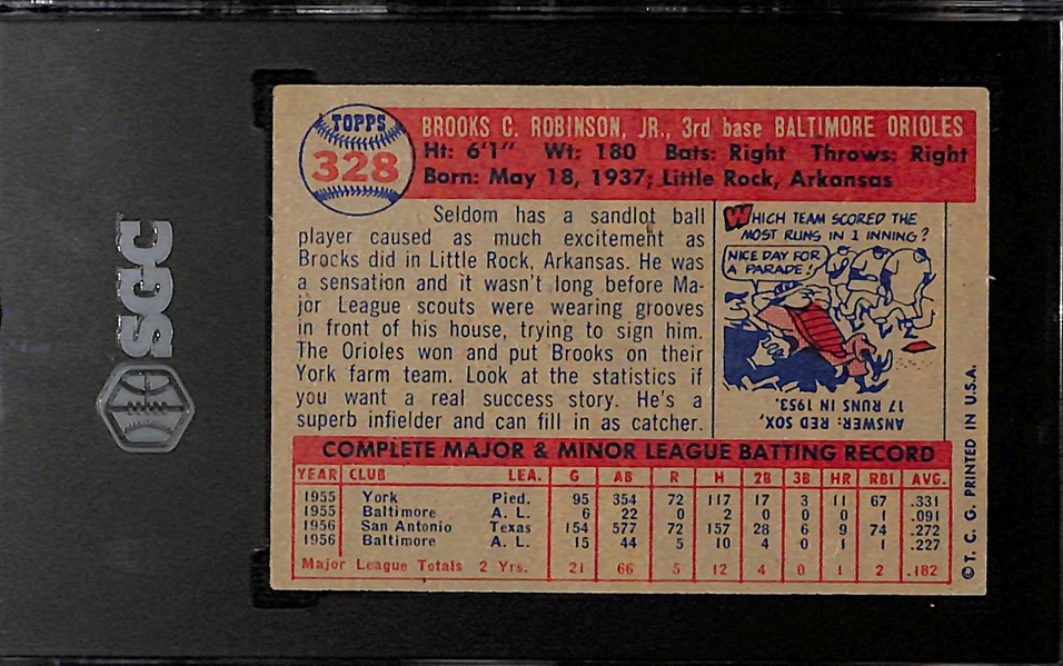 1957 Topps Brooks Robinson #328 Rookie Graded SGC 4.5