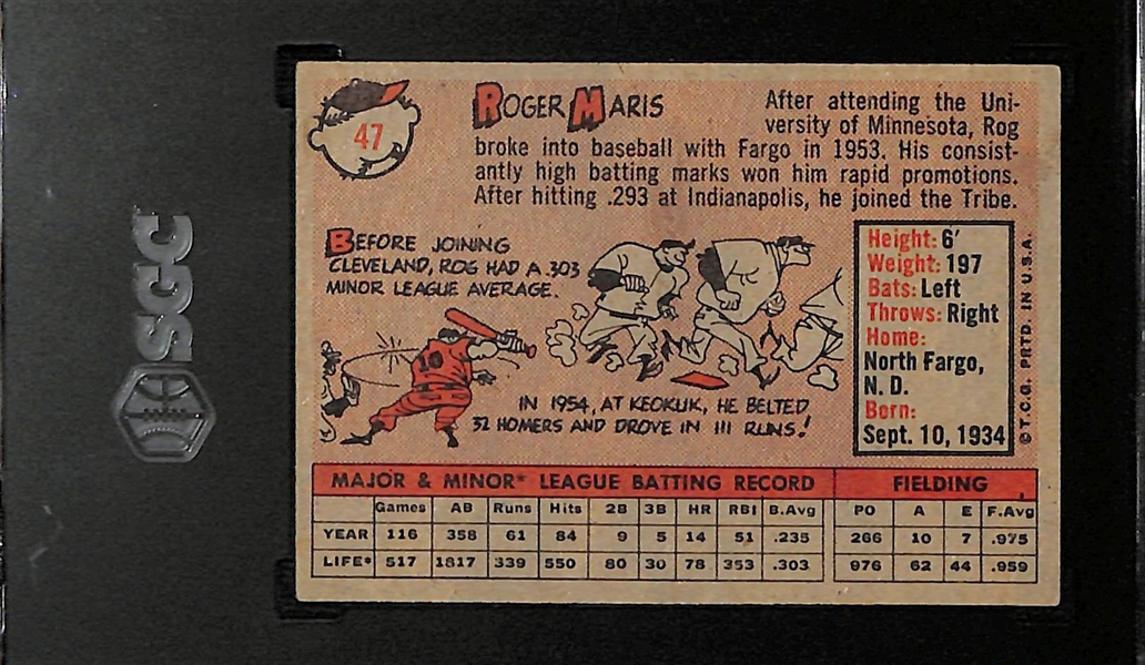 1958 Topps Roger Maris #47 Rookie Graded SGC 5