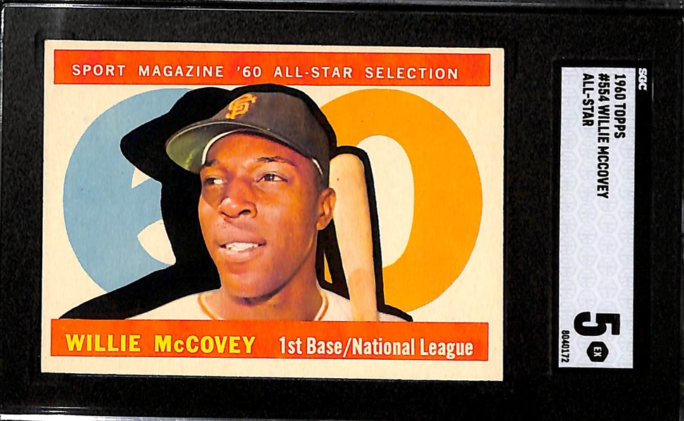 Lot of (2) SGC Graded 5 Willie McCovey Topps Cards- 1960 #316, 1960 #554 All Stars