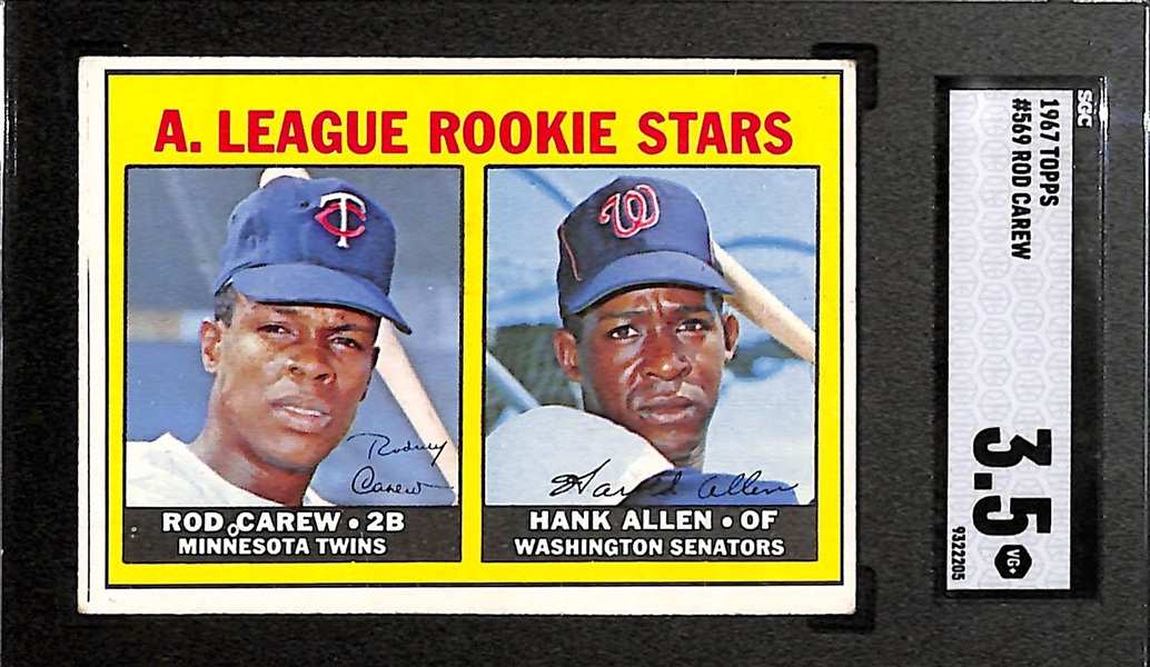 1967 Topps Rod Carew #569 Rookie Graded SGC 3.5