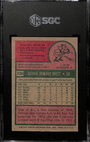 1975 Topps George Brett #228 Rookie Graded SGC 6