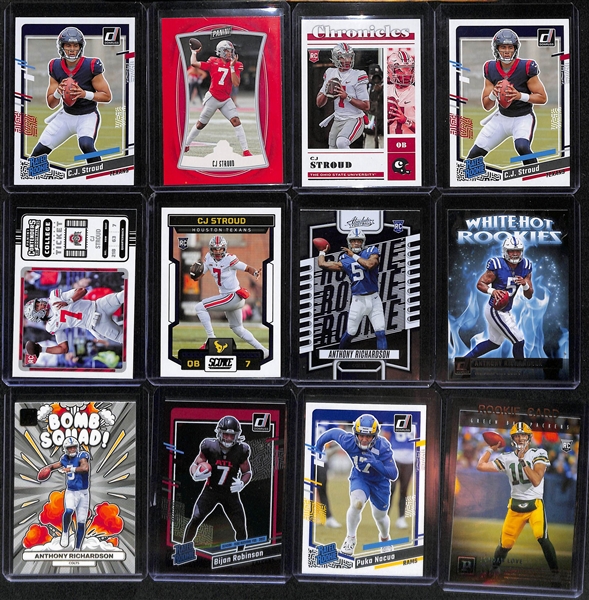 Lot of (150+) Football Rookie, Serial Numbered, Jersey, Parallel Cards inc. CJ Stroud, Anthony Richardson, +