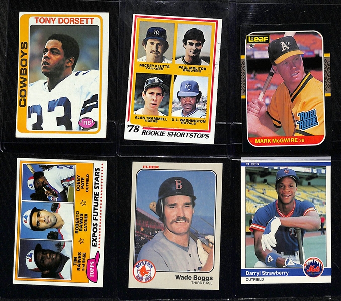 Lot of (16) Retired Baseball and Football Legend Rookie Cards inc. Rickey Henderson, Ken Griffey Jr, Steve Largent, Tony Dorsett, +