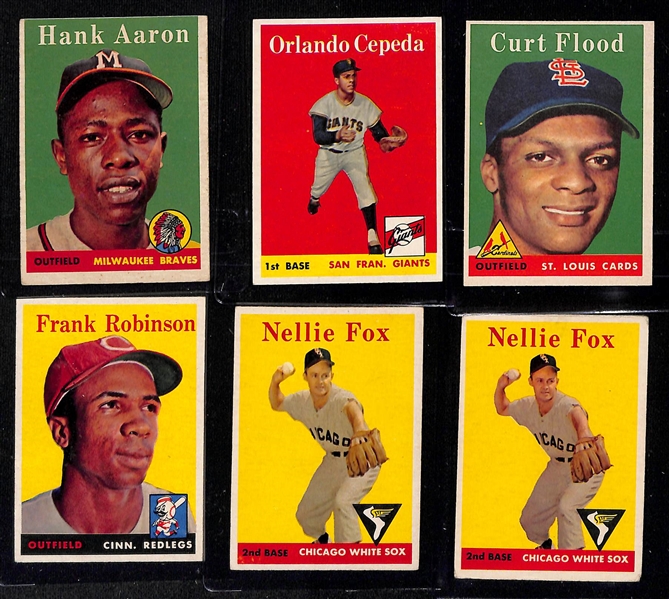  Lot of Approx (400) 1958 Topps Baseball Cards w. Hank Aaron & Orlando Cepeda RC