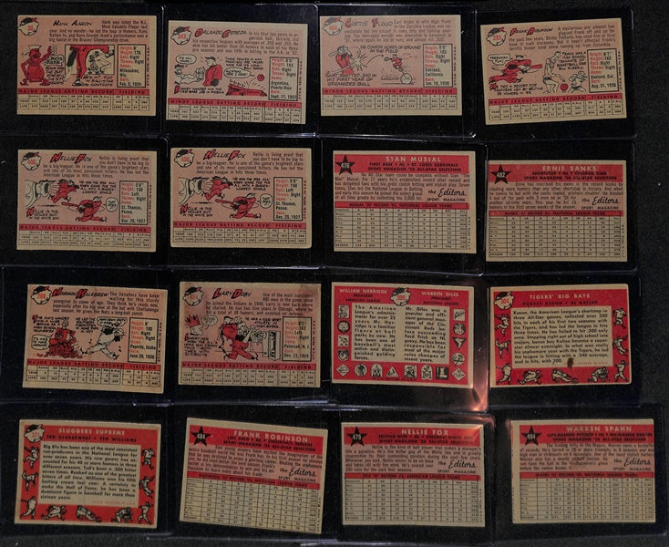  Lot of Approx (400) 1958 Topps Baseball Cards w. Hank Aaron & Orlando Cepeda RC