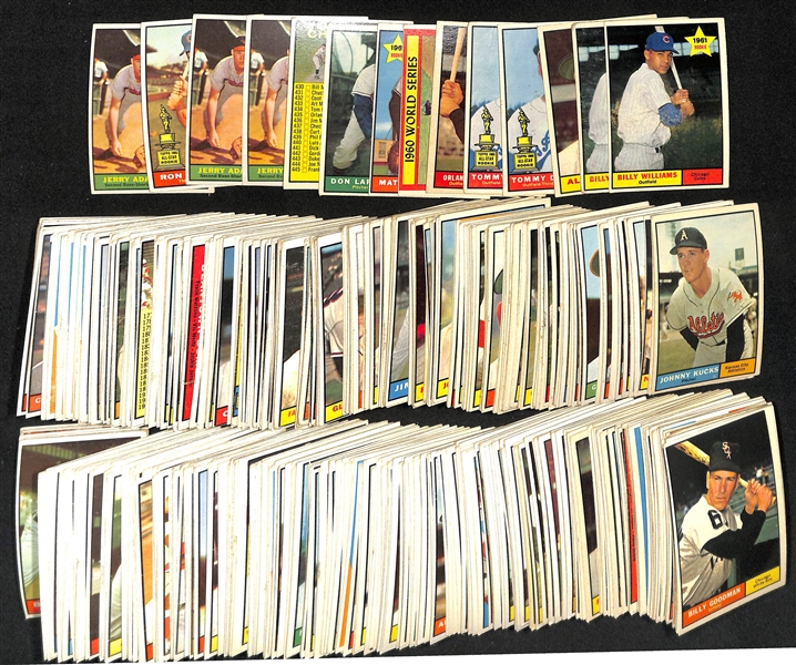   Lot of Approx (350) 1961 Topps Baseball Cards w. (2) Billy Williams Rookie Cards