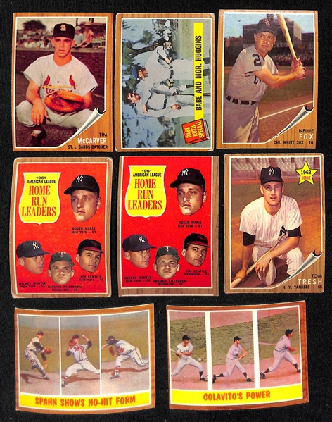   Lot of Approx (200) 1962 Topps Baseball Cards w. Roger Maris & (2) Ernie Banks