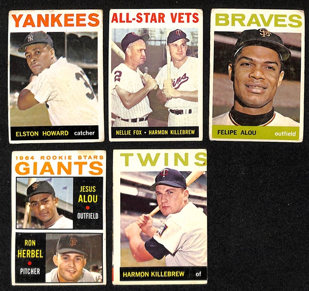 Lot of Approx (200+) 1964 Topps Baseball Cards Inc. Tops in NL w. Aaron & Mays