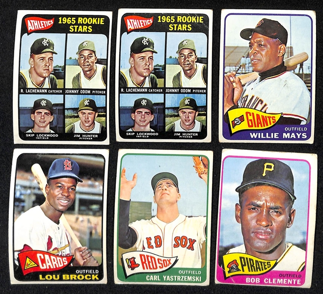 Lot of Approx (300) 1965 Topps Baseball Cards w. (2) Catfish Hunter Rookie Cards