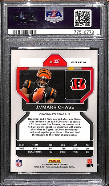 2021 Prizm Ja'Marr Chase Rookie Black & White Checkerboard Graded PSA 9