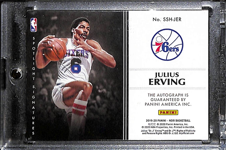 2019-20 Noir Basketball Julius Erving Spotlight Signature Autograph (#/99)