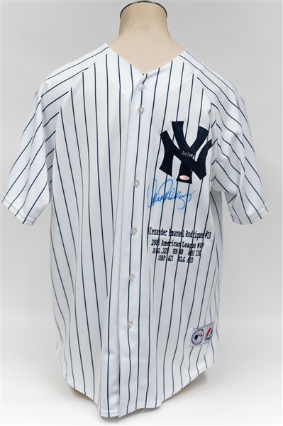 Alex Rodriguez Signed New York Yankees Official Majestic Embroidered MVP Stat Jersey (Steiner COA) Limited Edition #20/40