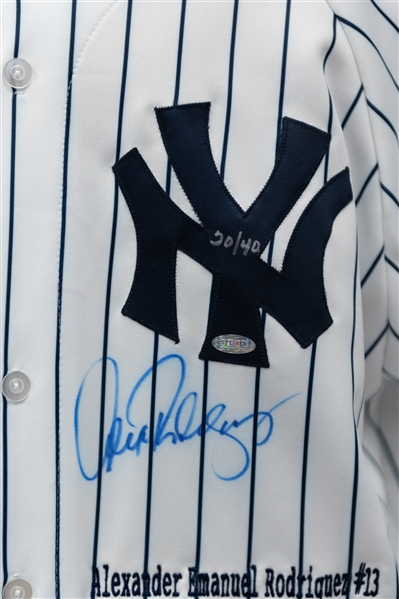 Alex Rodriguez Signed New York Yankees Official Majestic Embroidered MVP Stat Jersey (Steiner COA) Limited Edition #20/40