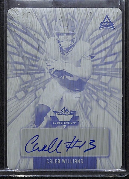 2022 Leaf Valiant Caleb Williams Rookie Autograph Printing Plate (#/1)