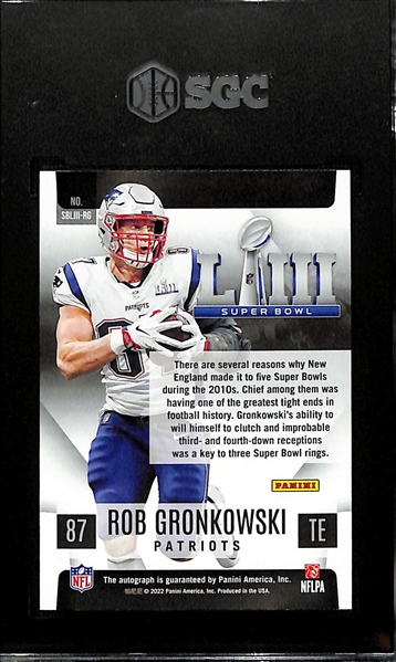 2022 Panini Rob Gronkowski Super Bowl Signatures Autograph Graded SGC 9.5 (10 Auto)