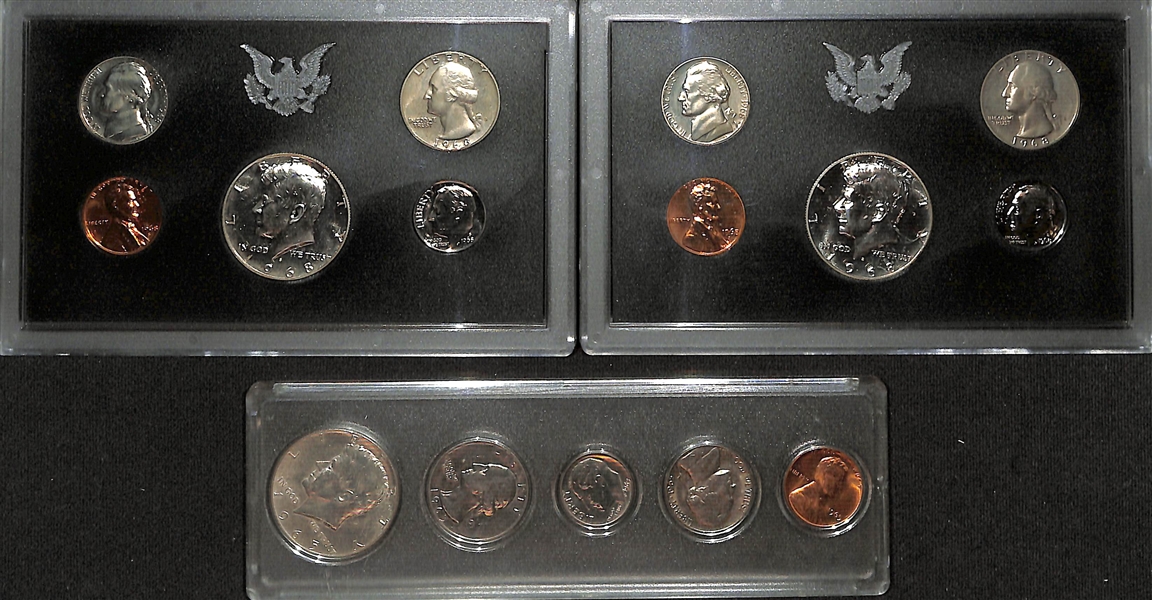  Lot of (4) 1965 Philadelphia Uncirculated Sets, (3) 1968 Denver Uncirculated Sets, & (2) 1968 Proof Sets