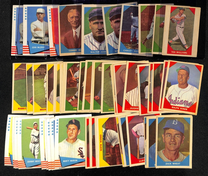 Lot of (45) 1960 Fleer & (15) 1961 Fleer Baseball Cards w. 1960 Fleer Ted Williams