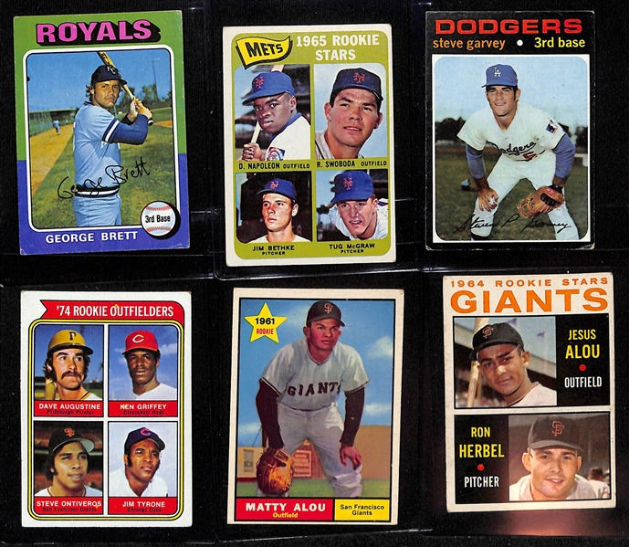 Lot of (6) Topps Rookie Baseball Cards w. 1965 George Brett