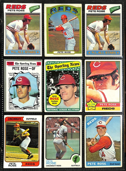 Lot of (40) 1966-1980 Topps Pete Rose and Rod Carew Baseball Cards