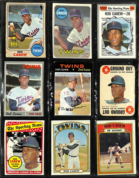 Lot of (40) 1966-1980 Topps Pete Rose and Rod Carew Baseball Cards