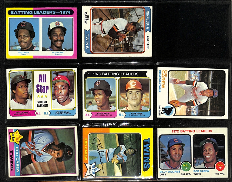 Lot of (40) 1966-1980 Topps Pete Rose and Rod Carew Baseball Cards