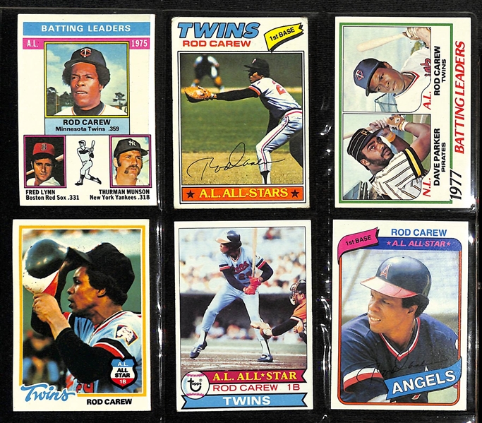 Lot of (40) 1966-1980 Topps Pete Rose and Rod Carew Baseball Cards