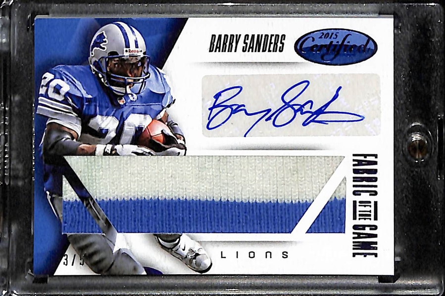 2015 Panini Certified Barry Sanders Autograph Game-Used Patch Card #ed 3/5