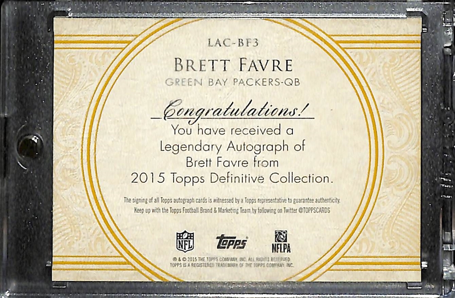 2015 Topps Definitive Collection Brett Favre Autograph (#/10)