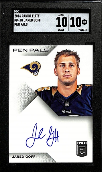 2016 Elite Jared Goff Pen Pals Rookie Autograph Graded SGC 10 (10 Auto)